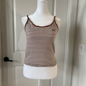 Victoria's Secret Brown and White Striped top